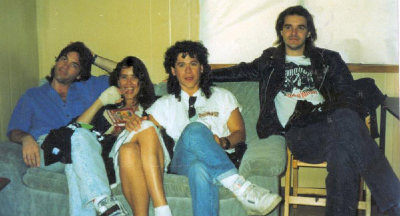 Sergio Gonzalez with friends in the studio